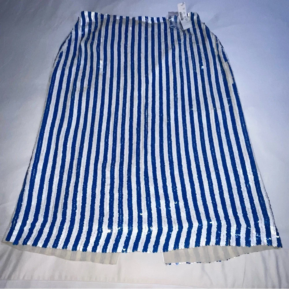 J.Crew Collection Striped Sequin Skirt Style G3573‎ Luxury Pencil Skirt - Picture 11 of 13